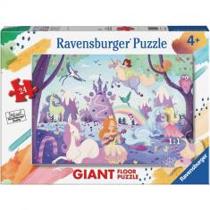 Puzzle Gigante de 24 piezas: El mágico mundo de los unicornios