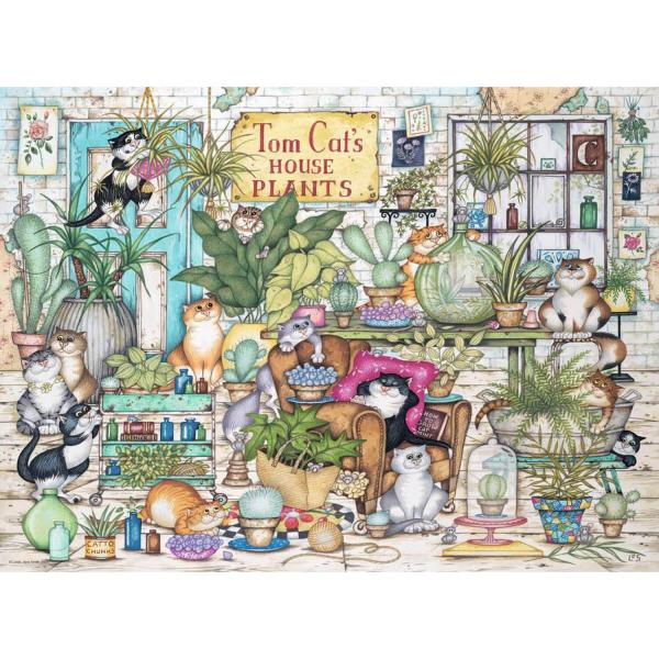 500-teiliges Puzzle: Tom Cat's House Plants - Ravensburger-17519