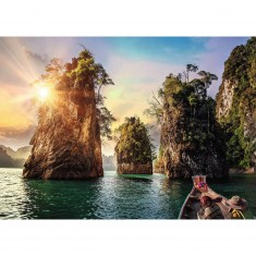 Puzzle de 1000 pièces : Lac de Cheow Lan, Thaïlande