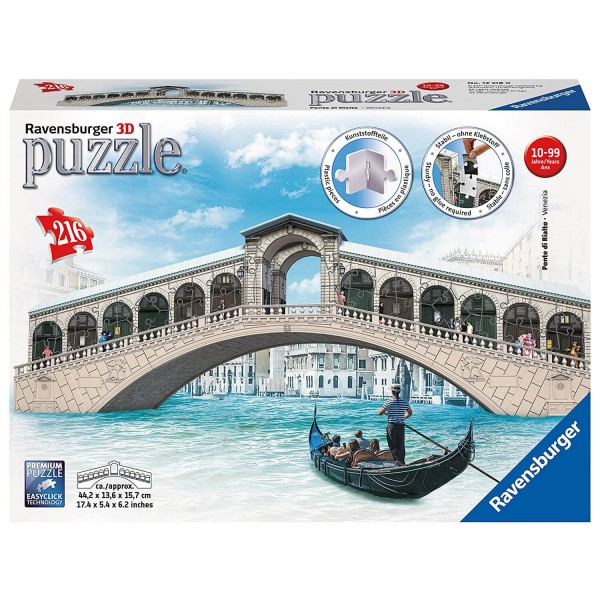 Puzzle 3D 216 pièces : Pont du Rialto (Venise) - Ravensburger-12518