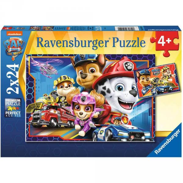 Puzzle de 2 x 24 piezas: Paw Patrol the Movie: Always Ready - Ravensburger-05154