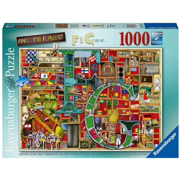 1000 piece puzzle : Awesome Alphabet  F & G, Colin Thompson - Ravensburger-16761