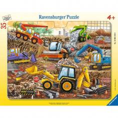 Puzzle frame 35 pieces : Work on the site