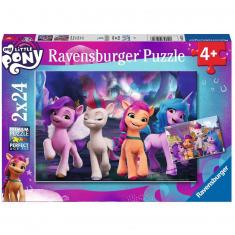 Puzzle de 2x24 piezas: My Little Pony: Amistad entre ponis