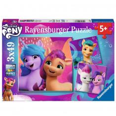 Puzzles 3x49 pièces : My Little Pony : Magnifiques poneys 