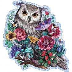 Puzzle en bois 150 pièces : Forme : Hibou floral