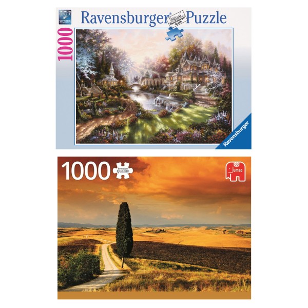 Pack 2 puzzles 1000 pièces : A la campagne - KIT00093