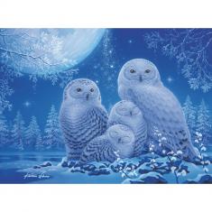 Star Line 500 Piece Puzzle: Owls in the Moonlight