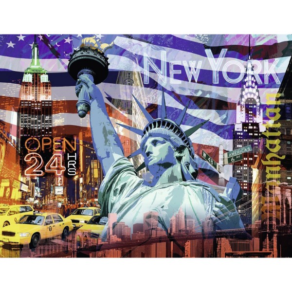 Puzzle 2000 pièces : New York Collage - Ravensburger-16687