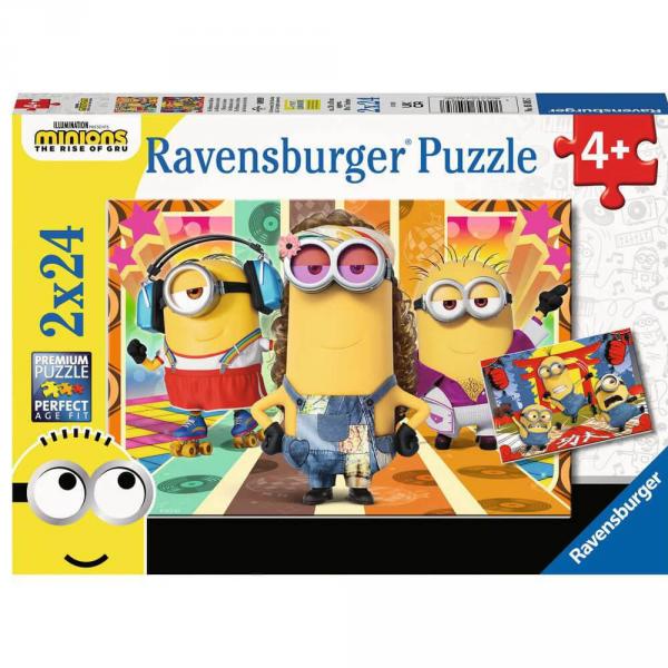 Puzzle de 2 x 24 piezas: Minions 2: Minions en acción - Ravensburger-05085