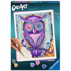 CreArt Peinture au numéro : Grand Format : Hibou rêveur