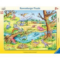 15-piece frame puzzle: Dinosaurs