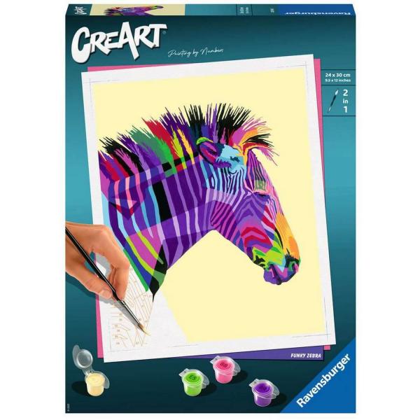 CreArt Pintura por números: Gran formato: Cebra - Ravensburger-28994