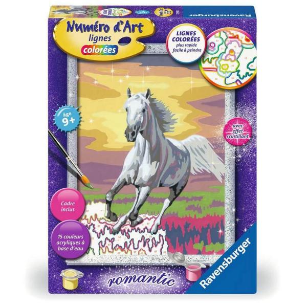 Painting by number: Art number colored lines: Horse in the meadow - Ravensburger-23945