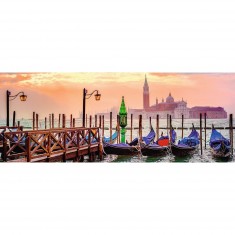 Puzzle 1000 pièces panoramique : Gondoles à Venise