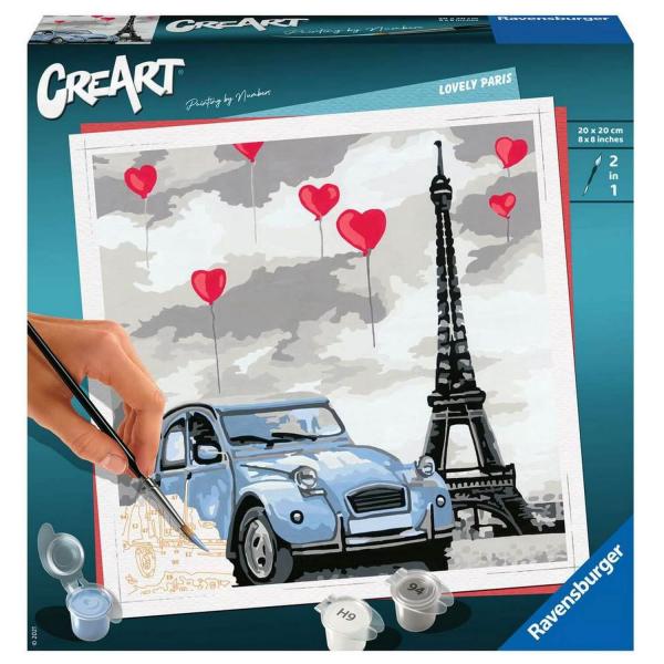 Pintura CreArt por números: Cuadrado Formato: París - Ravensburger-28996