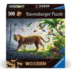 500-teiliges Holzpuzzle: Dschungeltiger
