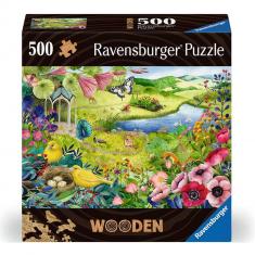 500-teiliges Holzpuzzle: Naturgarten