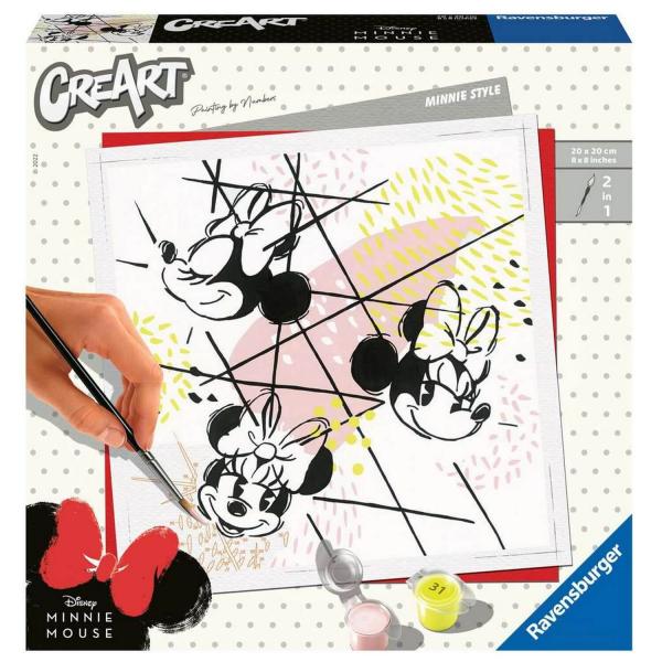 CreArt Malen nach Zahlen: Quadratisch – Disney-Minnie-Maus-Stil - Ravensburger-20127