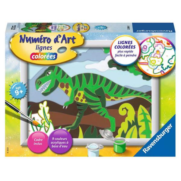 Painting by number: Art number colored lines: Little dino - Ravensburger-23594