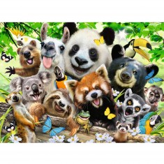Puzzle XXL de 300 piezas: El selfie de los animales salvajes