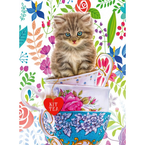 500 pieces puzzle: Kitten in a cup - Ravensburger-15037