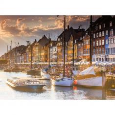 Puzzle 500 pièces - Coucher de soleil à Copenhague 
