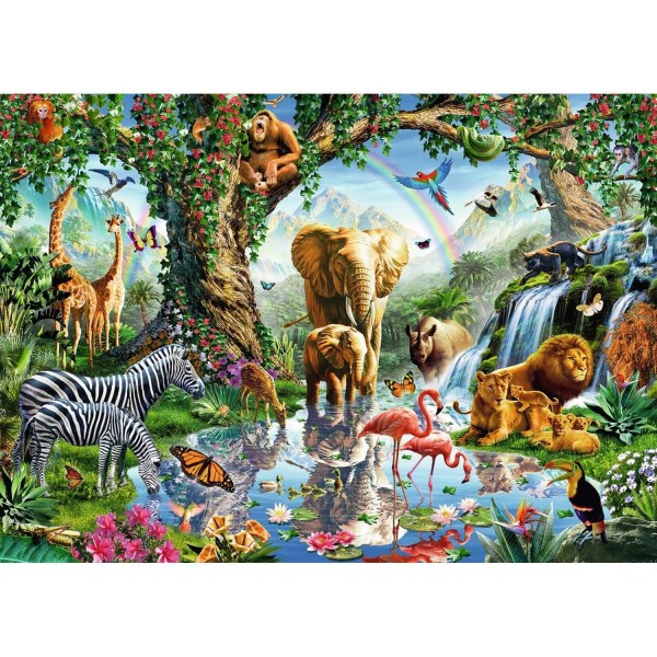 Puzzle 1000 pièces : Aventures dans la jungle - Ravensburger-19837