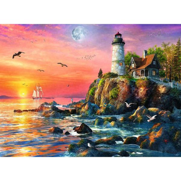 Puzzle 500 pièces - Phare au coucher du soleil - Ravensburger-12000217