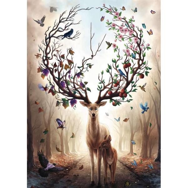 1000 pieces puzzle: Fantastic deer - Ravensburger-15018