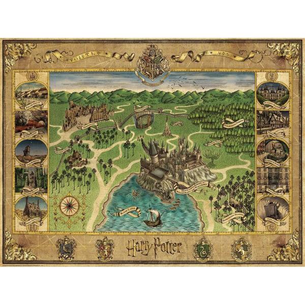 Puzzle 1500 pièces : La carte de Poudlard - Ravensburger-0720