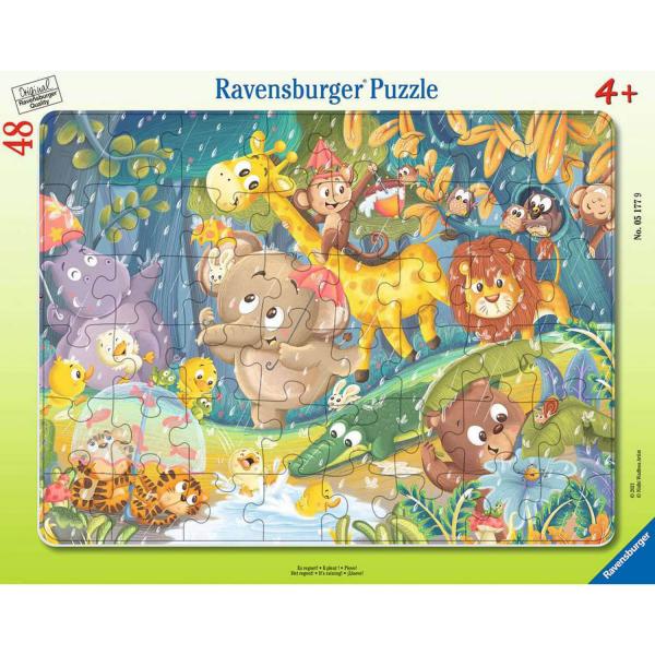 Puzzle cadre 48 pièces : Il pleut ! - Ravensburger-05177