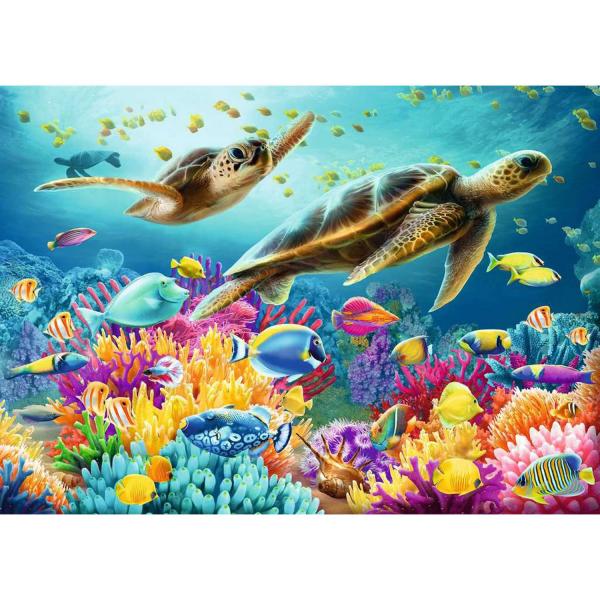 1000 piece puzzle - The blue underwater world - Ravensburger-12000577