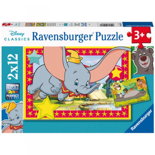 Puzzles 2 x 12 piezas: Disney: La Llamada de la Aventura - Ravensburger-05575