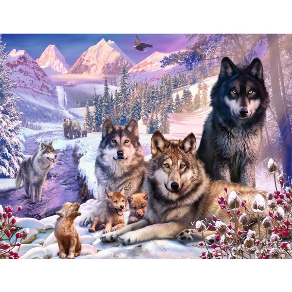2000 pieces puzzle: Wolves in the snow - Ravensburger-16012