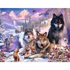 Puzzle 2000 pièces : Loups dans la neige
