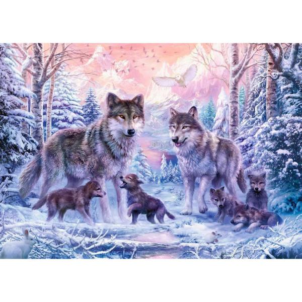 Puzzle 1000 pièces - Loups arctiques - Ravensburger-12000647