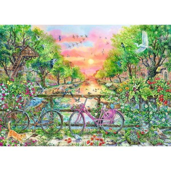 1000 piece puzzle - 50th anniversary edition: Bicycles in Amsterdam - Ravensburger-12001089