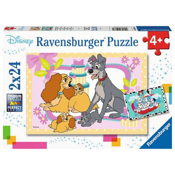 Puzzles 2 x 24 Teile: Disney-Welpen - Ravensburger-05087