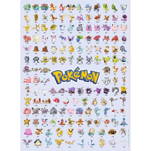 Puzzle 500 pièces : Pokédex première génération - Pokémon - Ravensburger-0511