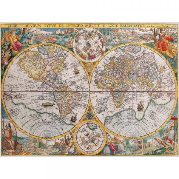 Puzzle de 1500 piezas - Mapa del mundo en 1594 - Ravensburger-12000716