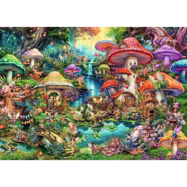 1000 piece puzzle - The mushroom village, Aimee Stewart - Ravensburger-12001258