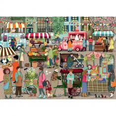 1000 piece puzzle - Street market