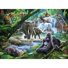 Puzzle 100 XXL pieces: The animals of the jungle