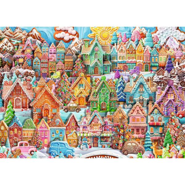 Puzzle 1000 pièces - Noël au village des cookies - Ravensburger-12001267