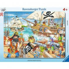 Puzzle cadre 36 pièces : L'attaque des pirates