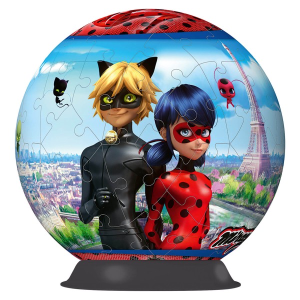 3D Puzzle 72 Pieces: Puzzle Ball - Miraculous - Ravensburger-11167