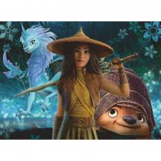 Puzzle 200 pièces XXL :  Disney Raya et le dernier dragon : Raya, Tuk Tuk et Sisu