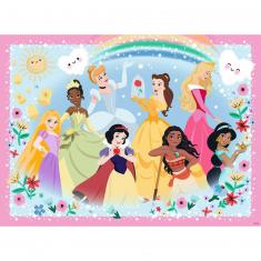 Puzzle 100 piezas XXL: Colección Glitter: Princesas Disney: Fuertes, bellas y valientes
