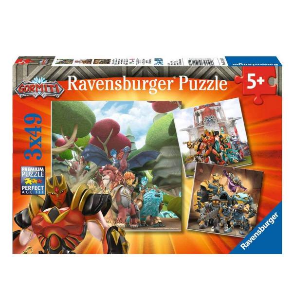 Puzzle 3 x 49 pièces gormiti : Le bien contre le mal - Ravensburger-50161